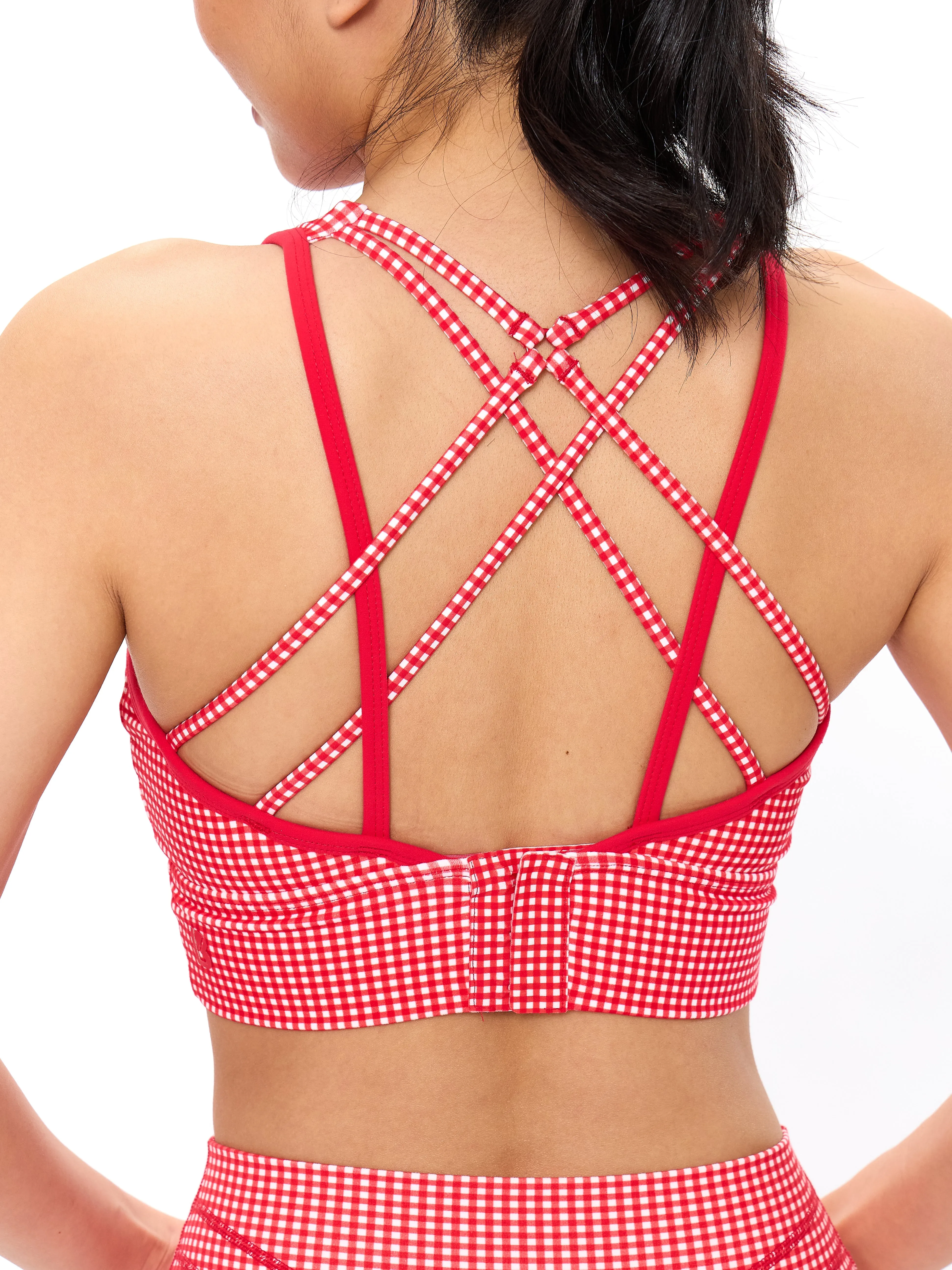 Geo Sports Bra - Red Gingham sold by BuffBunny product image thumbnail 2