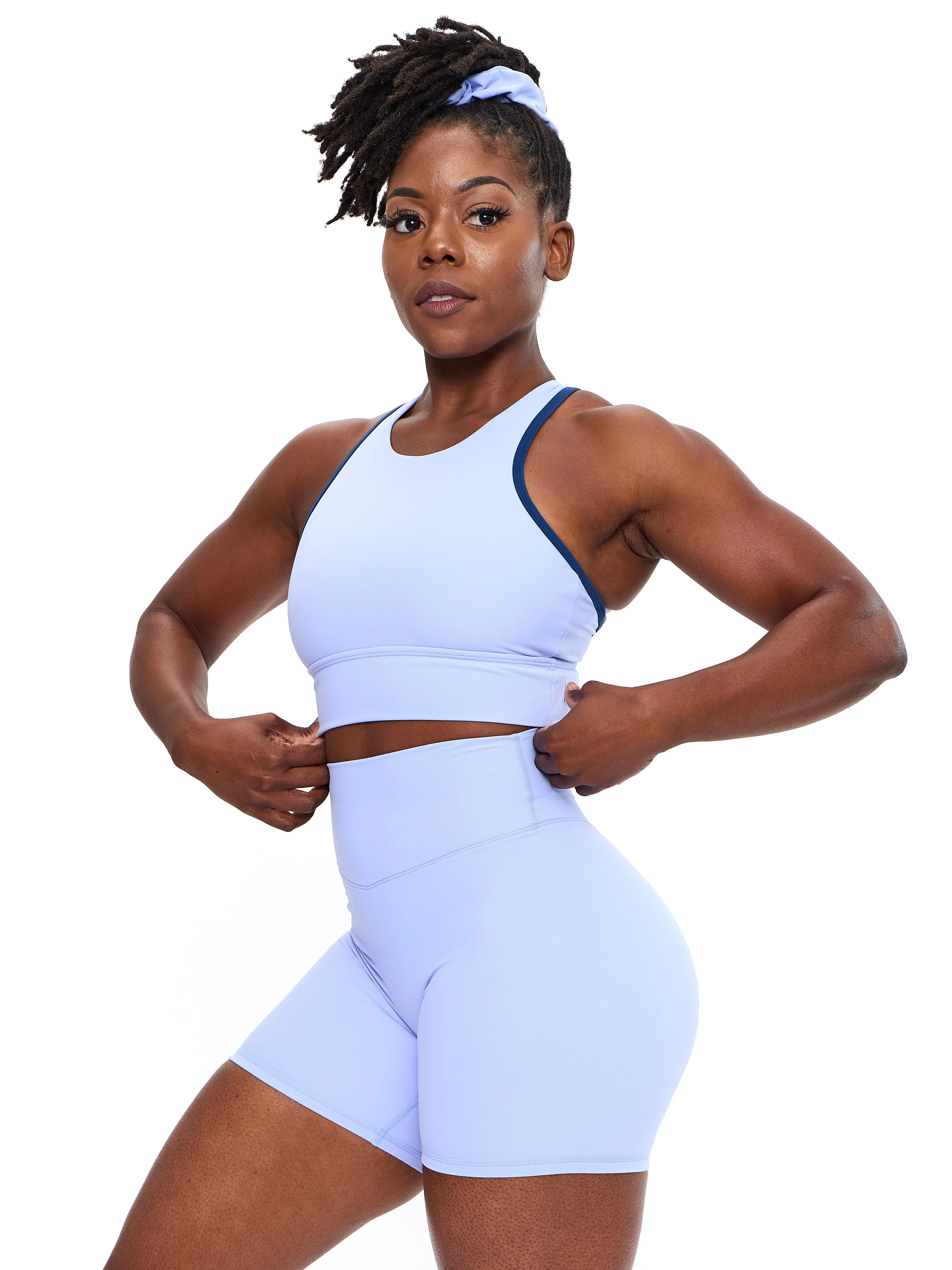 Geo Sports Bra - Rainwater Blue sold by BuffBunny product image thumbnail 4