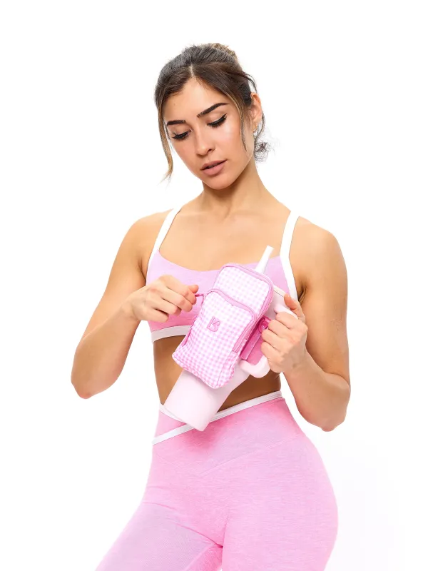 Water Bottle Sleeve - Pink Gingham made by BuffBunny