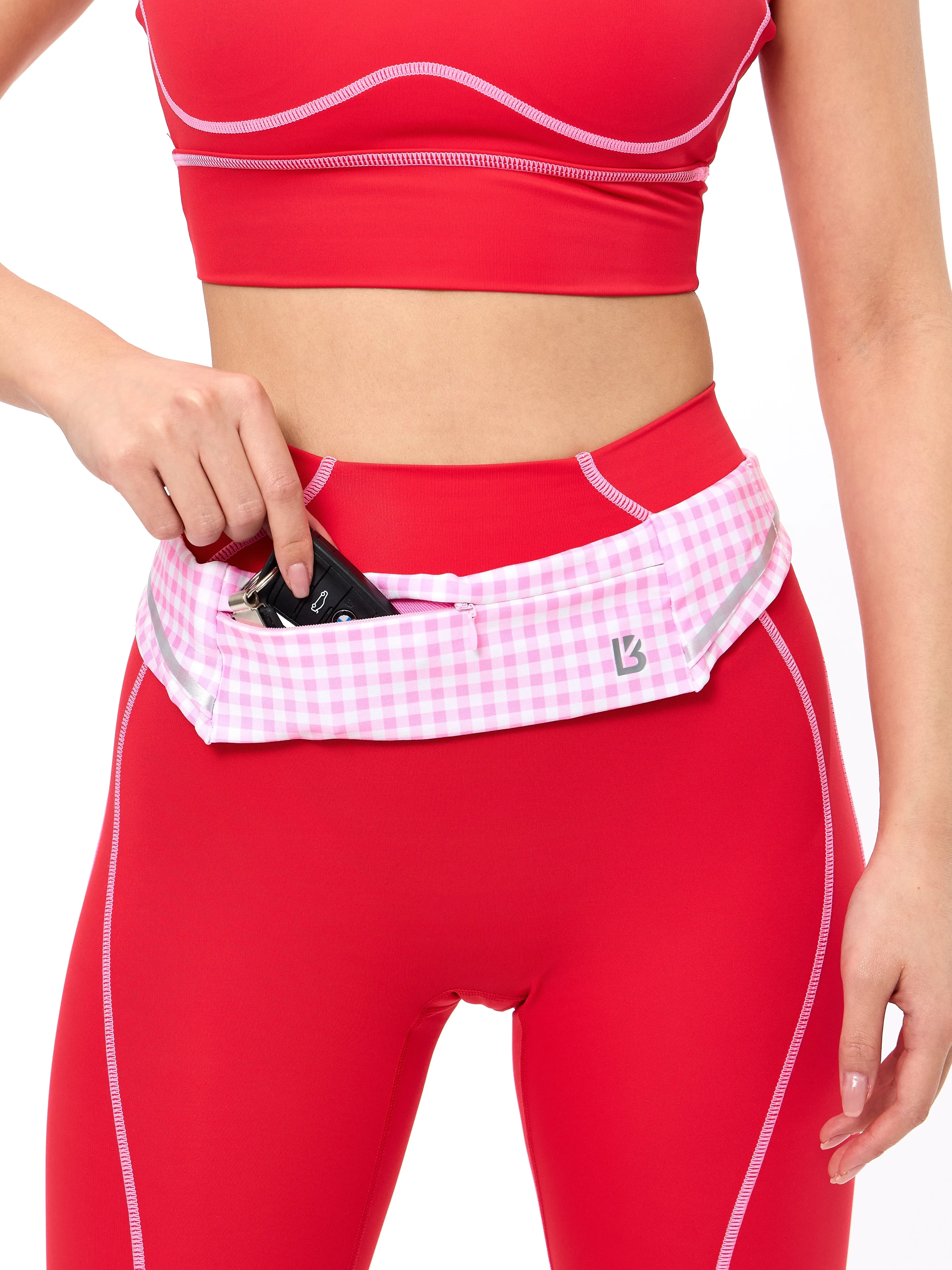 Story Running Belt - Pink Gingham sold by BuffBunny