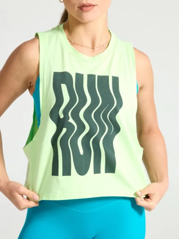 Run Crop Tank - Limearita sold by BuffBunny