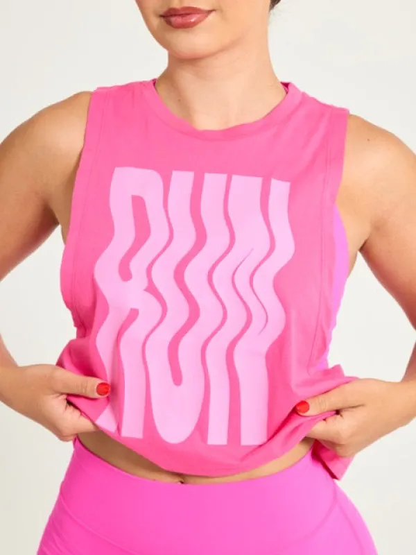 Run Crop Tank - Pink Crush sold by BuffBunny