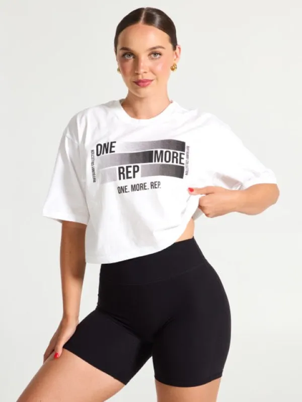 Rep Crop Tee - White sold by BuffBunny