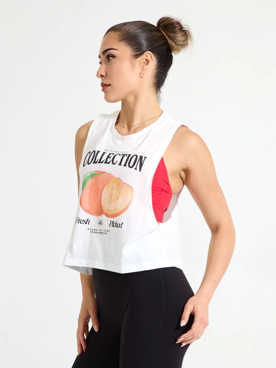 Market Crop Tank - White sold by BuffBunny product image thumbnail 4