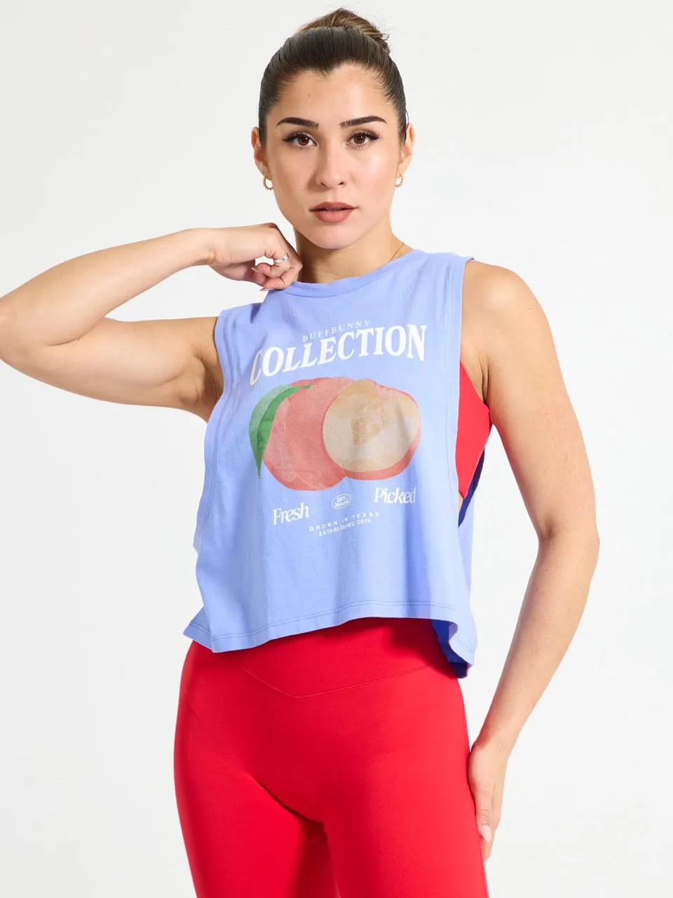 Market Crop Tank - Rainwater Blue sold by BuffBunny product image thumbnail 2