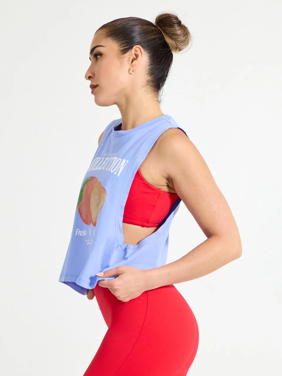 Market Crop Tank - Rainwater Blue sold by BuffBunny product image thumbnail 4