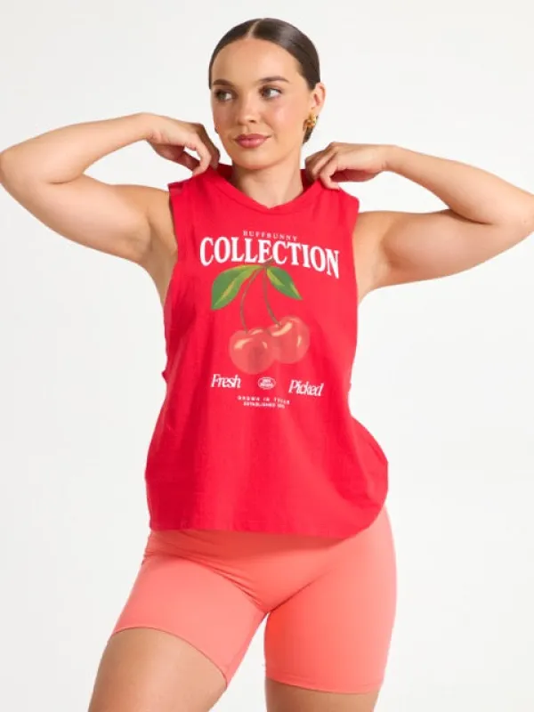 Orchard Tank - Salsa Red sold by BuffBunny
