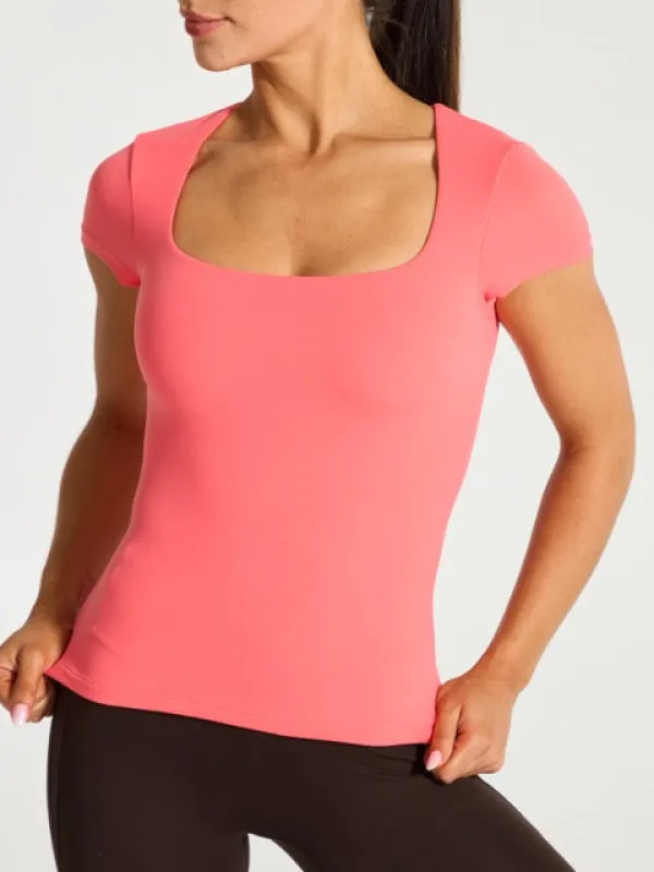 Butter Short Sleeve Hip Top - Tequila Sunrise sold by BuffBunny