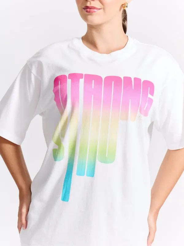 Strong SS Tee - White sold by BuffBunny