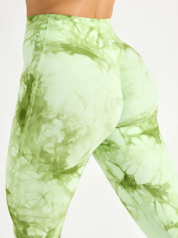 Aggressive Scrunch Legging - Honeydew Tie Dye sold by BuffBunny