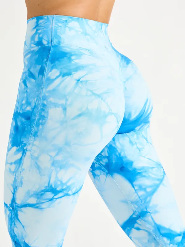 Aggressive Scrunch Flare Legging - Blue Bubbles Tie Dye sold by BuffBunny