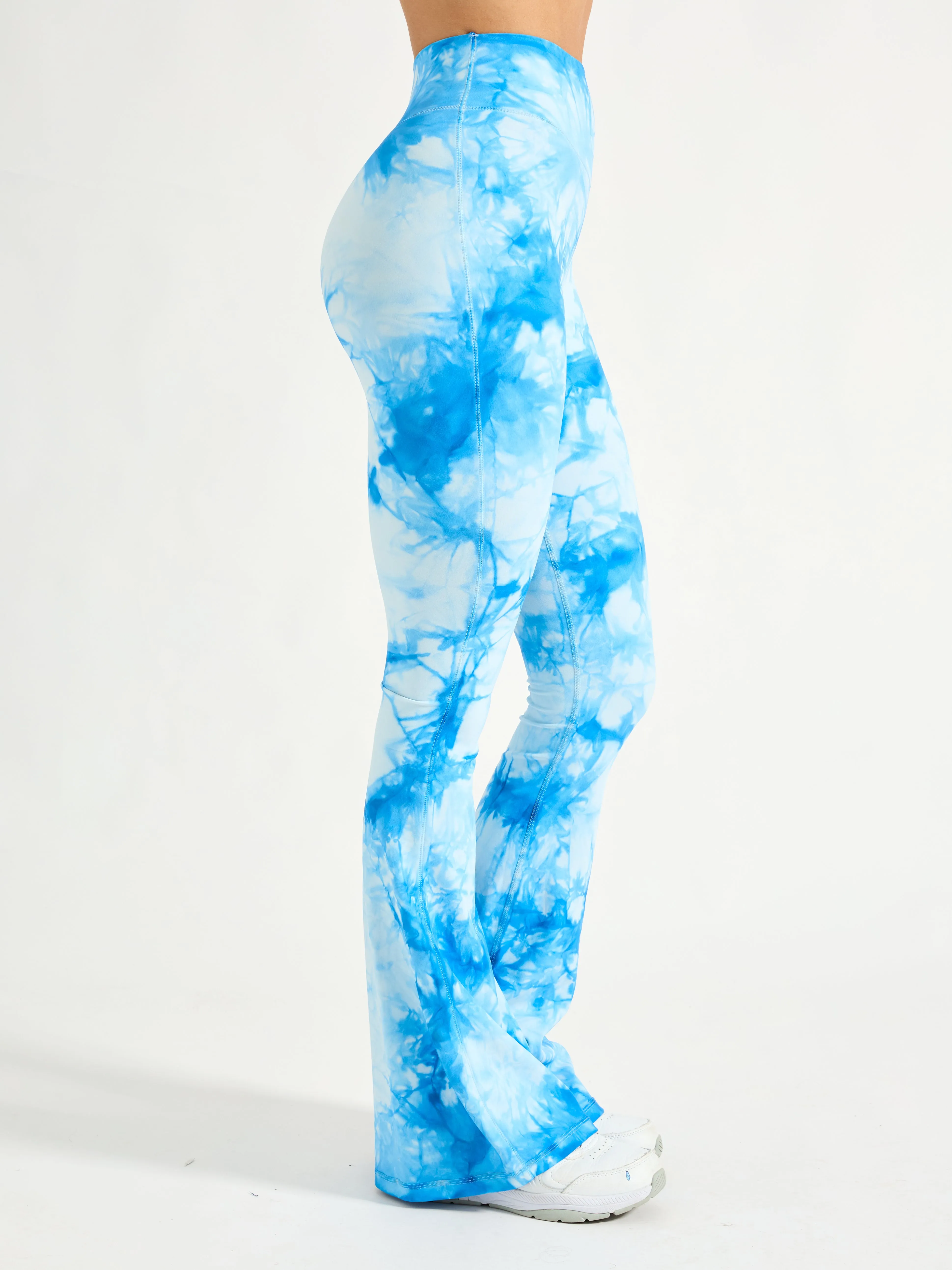 Aggressive Scrunch Flare Legging - Blue Bubbles Tie Dye sold by BuffBunny product image thumbnail 5