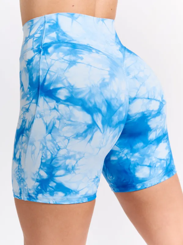 Aggressive Scrunch Short 7" - Blue Bubbles Tie Dye sold by BuffBunny