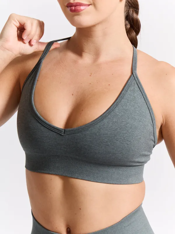 Plunge Seamless Sports Bra - Frosted Sage sold by BuffBunny
