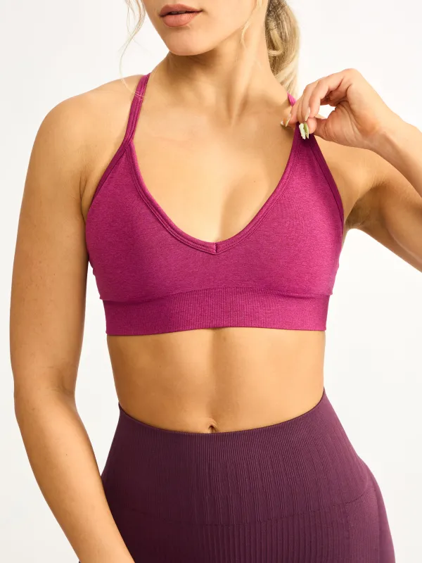 Plunge Seamless Sports Bra - Empire Rose sold by BuffBunny