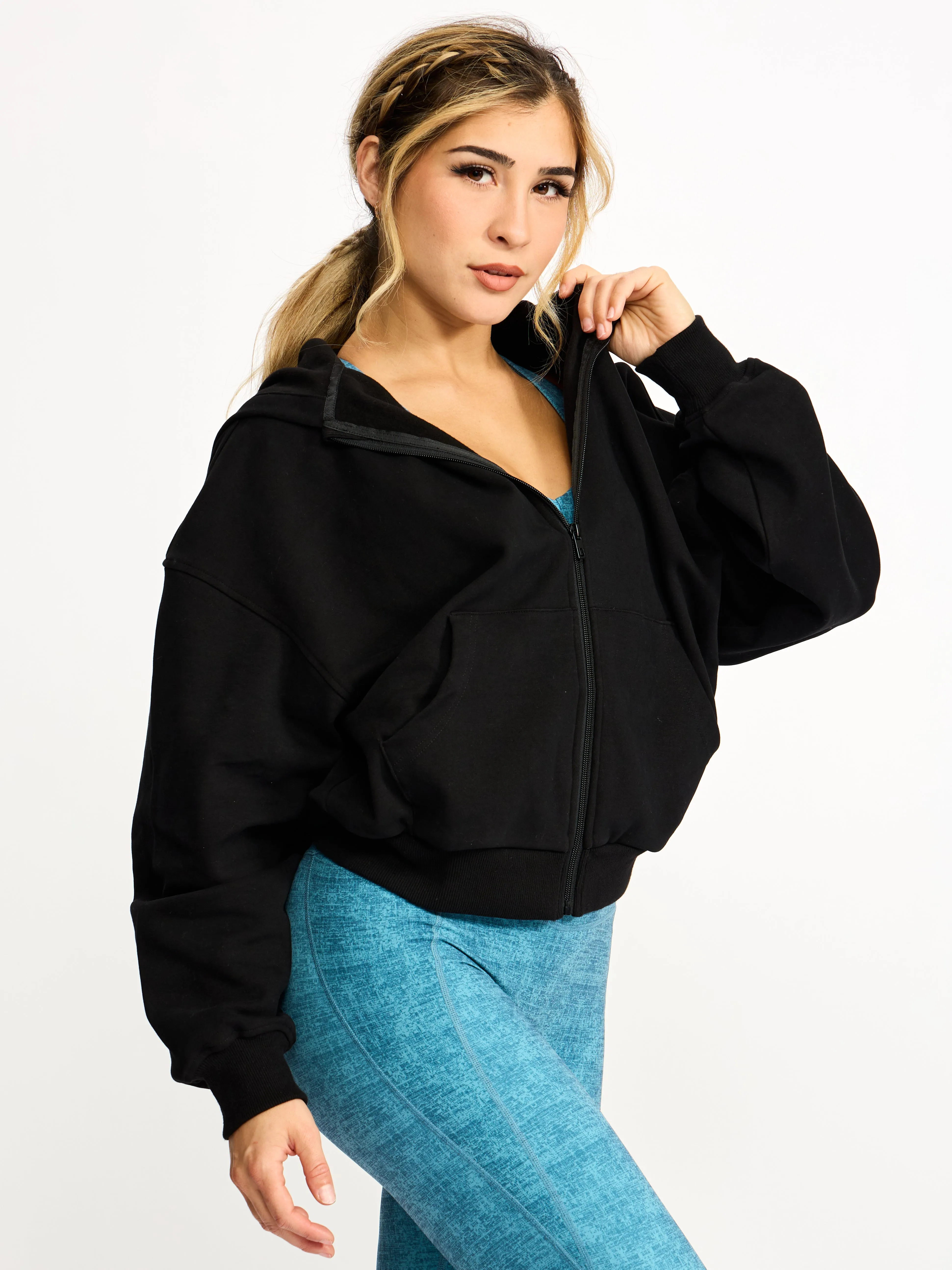 Full Zip Cloud Hoodie - Onyx Black sold by BuffBunny product image thumbnail 2