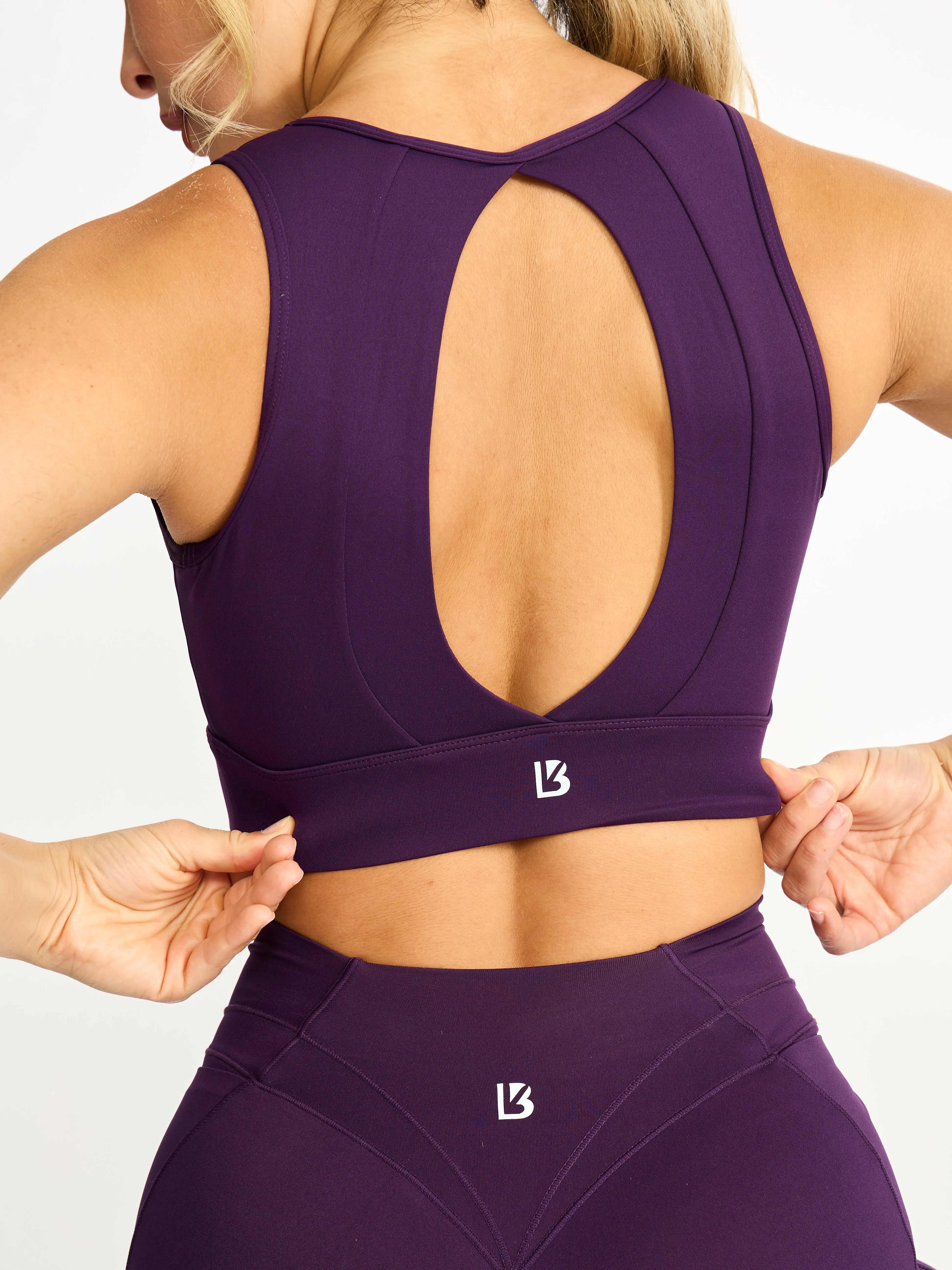 Airbrush Maraschino Sports Bra - Eggplant Purple sold by BuffBunny product image thumbnail 2