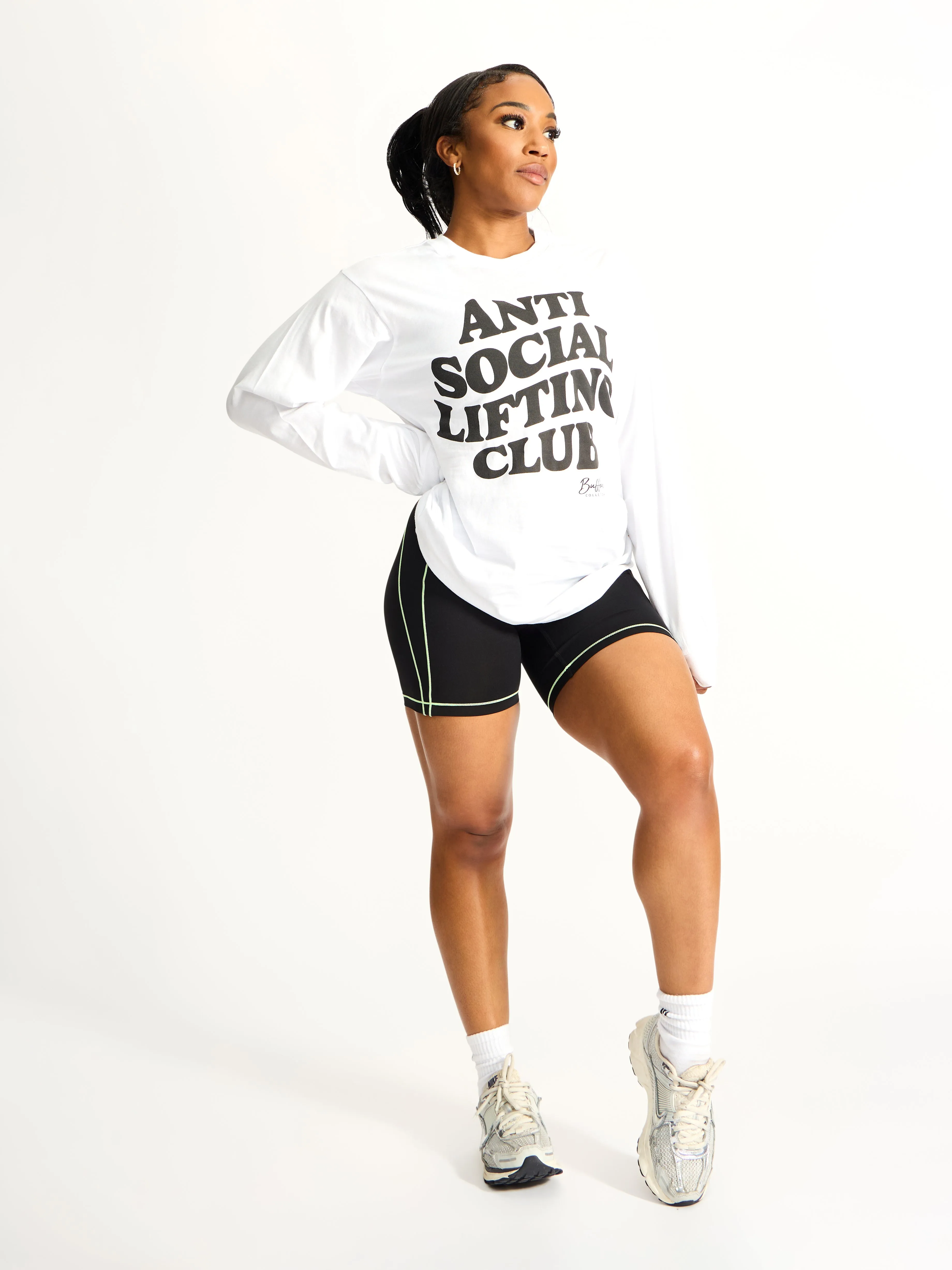 Social LS Tee - White sold by BuffBunny product image thumbnail 2