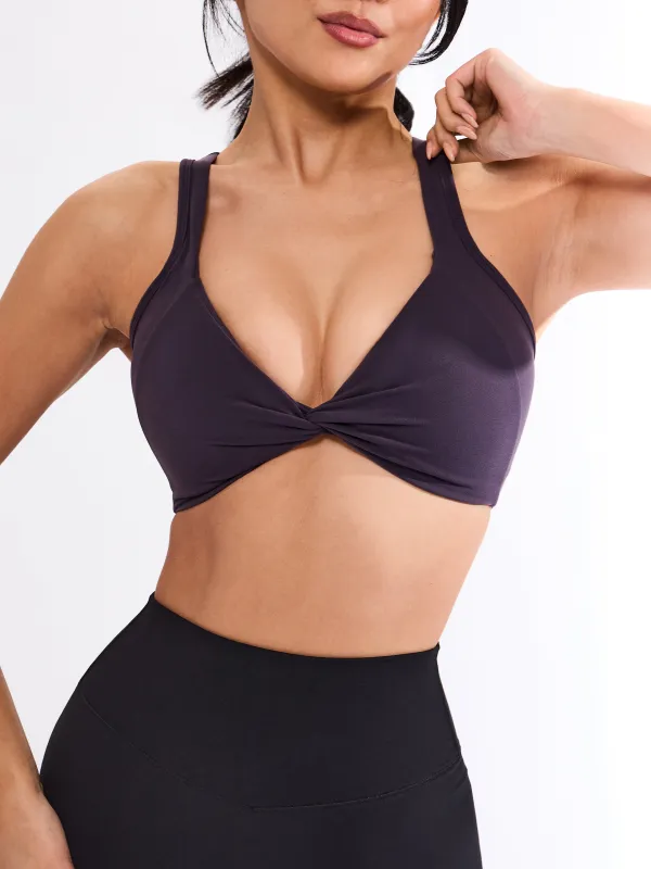 Twisted Curve Sports Bra - Purple Shadow sold by BuffBunny