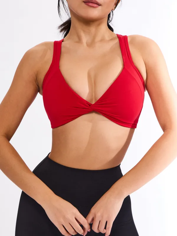 Twisted Curve Sports Bra - Lipstick Red sold by BuffBunny