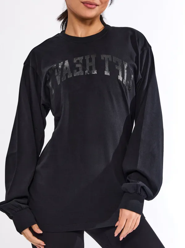 Selfie Long Sleeve Graphic Tee - Black sold by BuffBunny