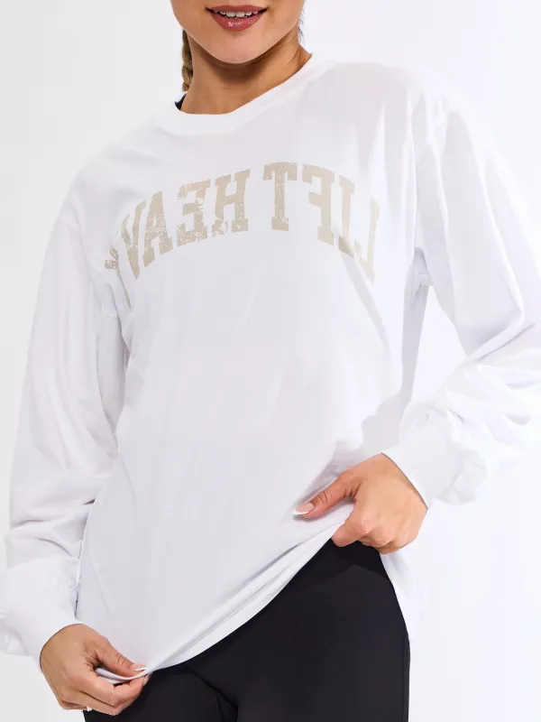 Selfie Long Sleeve Graphic Tee - White sold by BuffBunny