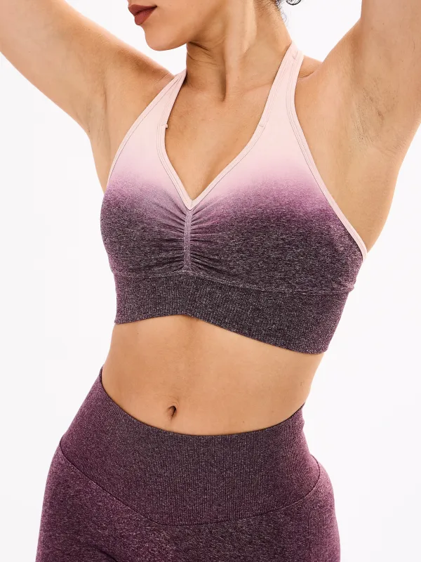 Halter Seamless Sports Bra - Court Ombre sold by BuffBunny