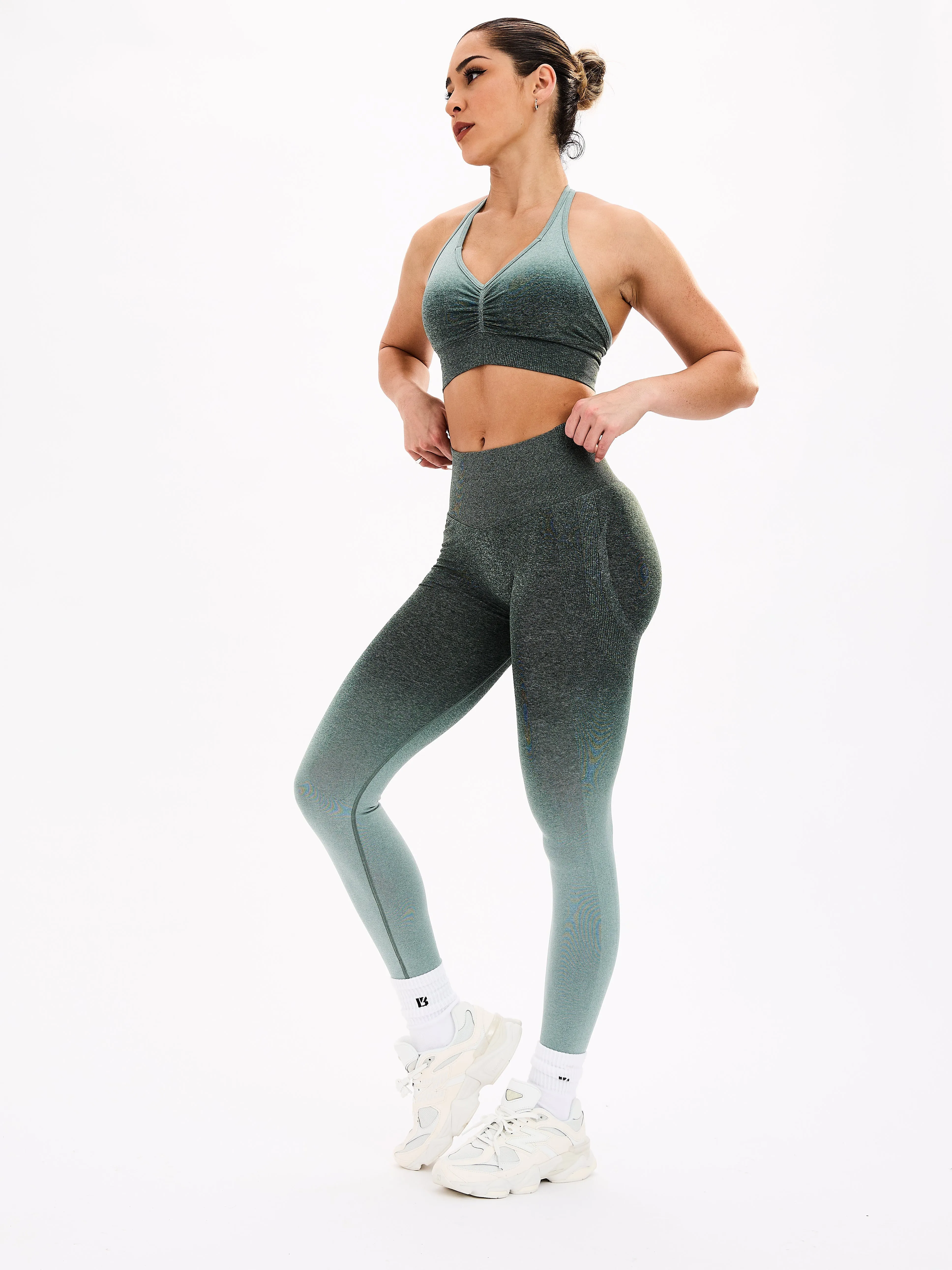 Halter Seamless Sports Bra - Garden Ombre sold by BuffBunny product image thumbnail 4