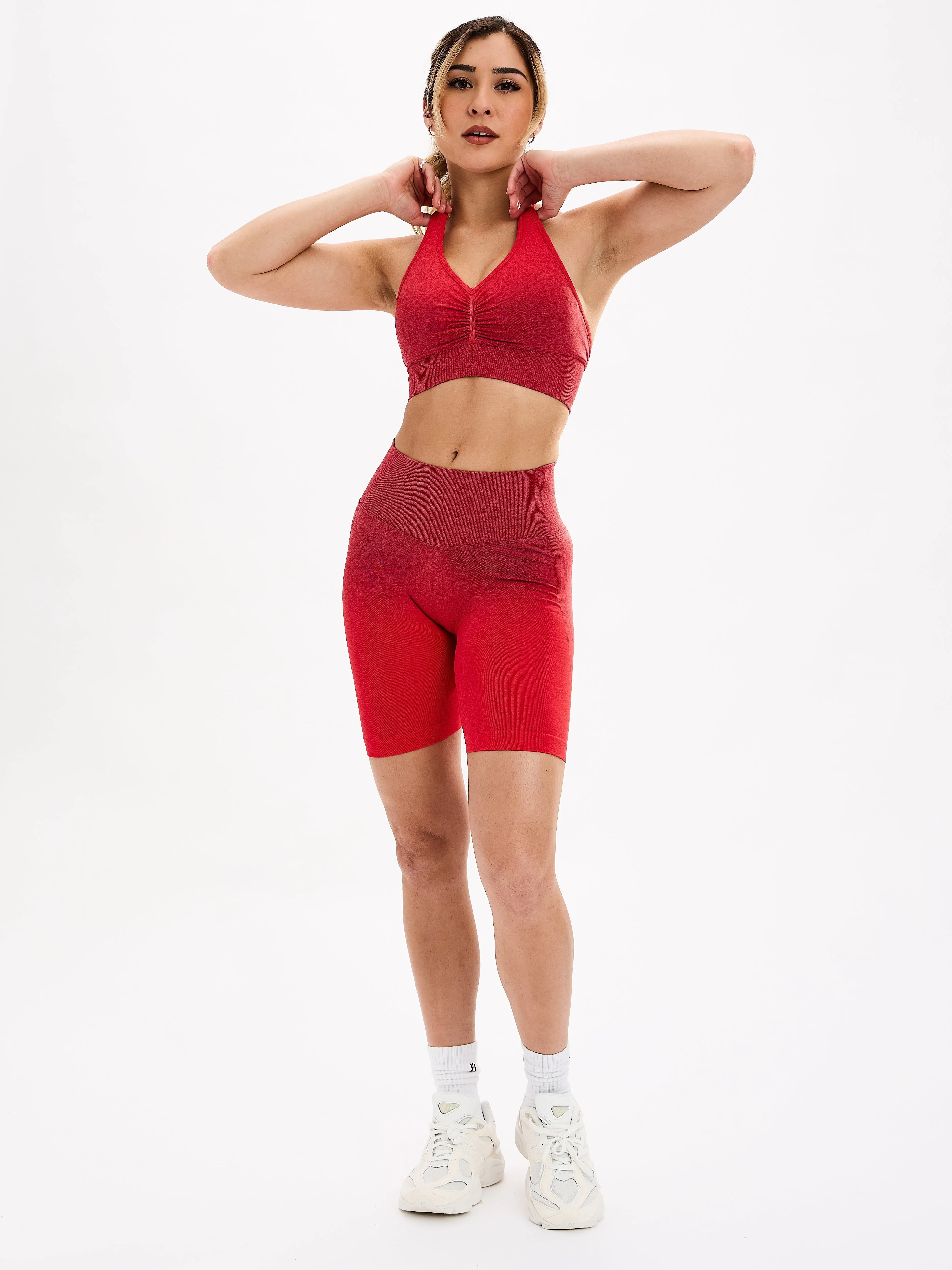 Halter Seamless Sports Bra - Red Ombre sold by BuffBunny product image thumbnail 5