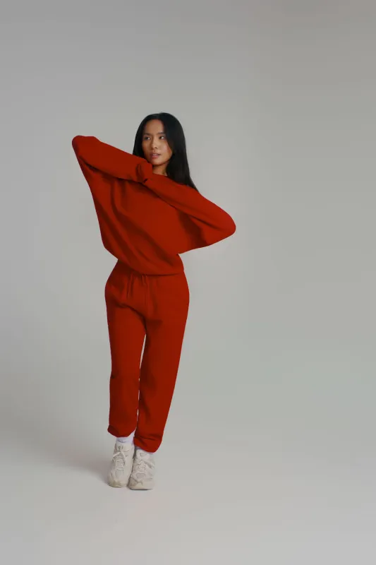 Threads Crew Pullover - Lipstick Red made by BuffBunny