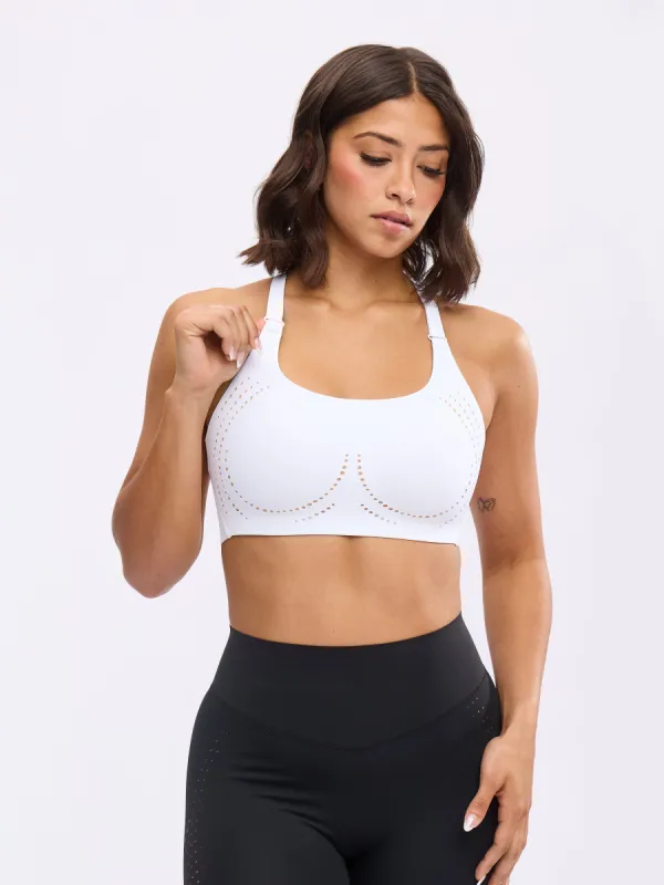Airbrush Laser BTC Sports Bra - White sold by BuffBunny