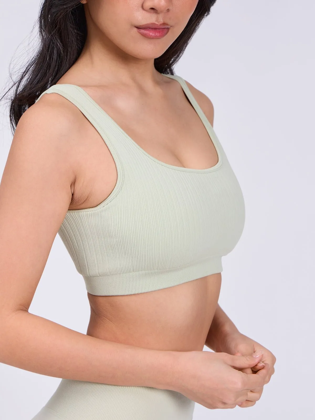 Scoop Seamless Sports Bra - Pistachio sold by BuffBunny product image thumbnail 5