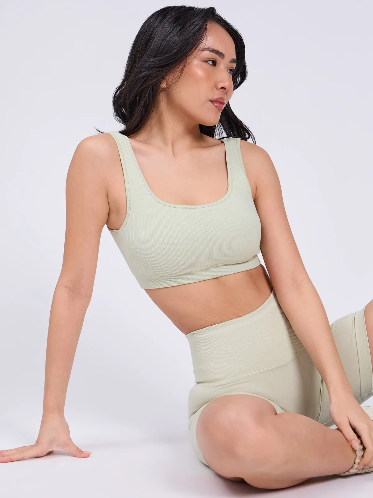 Scoop Seamless Sports Bra - Pistachio sold by BuffBunny product image thumbnail 3