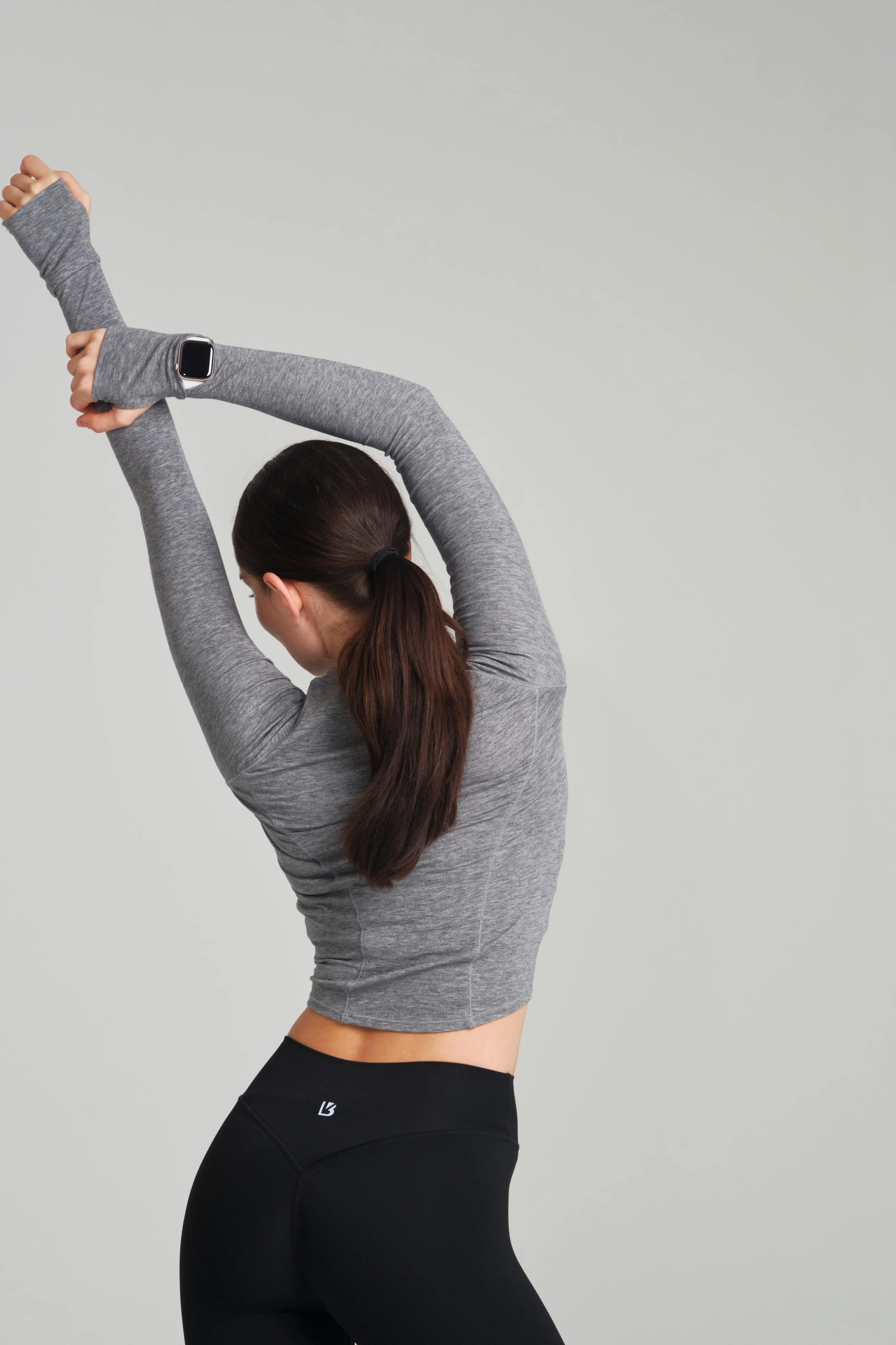 Base Layer Long Sleeve Waist Top - Heather Grey sold by BuffBunny product image thumbnail 3