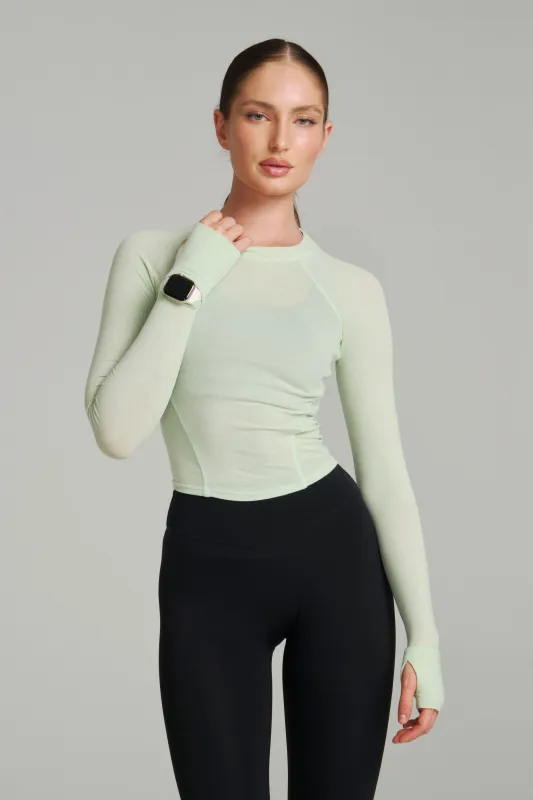 Base Layer Long Sleeve Waist Top - Honeydew made by BuffBunny