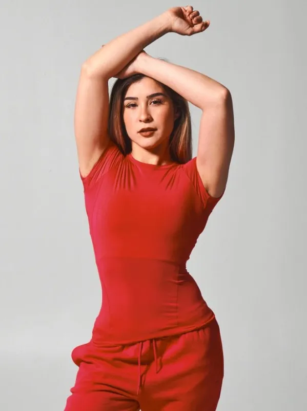 Halo Tee - Lipstick Red made by BuffBunny