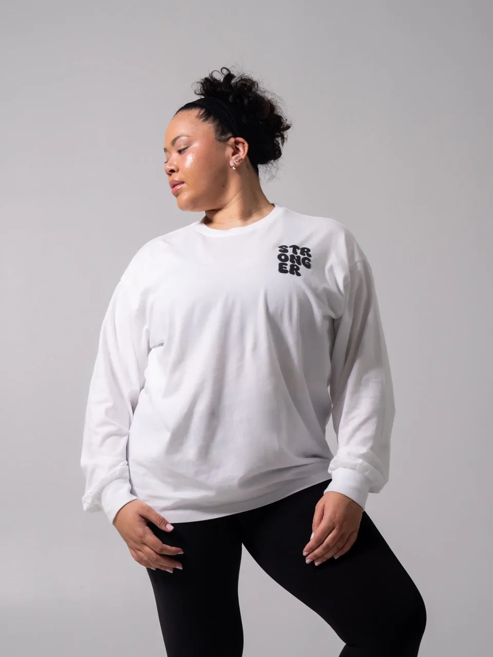 Stronger Long Sleeve Tee - White sold by BuffBunny product image thumbnail 5