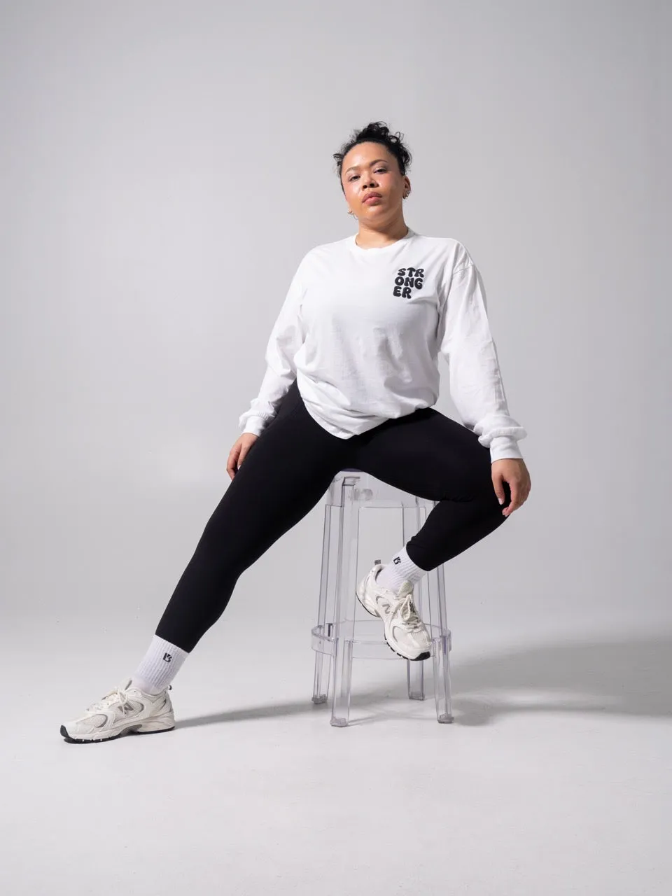 Stronger Long Sleeve Tee - White sold by BuffBunny product image thumbnail 4