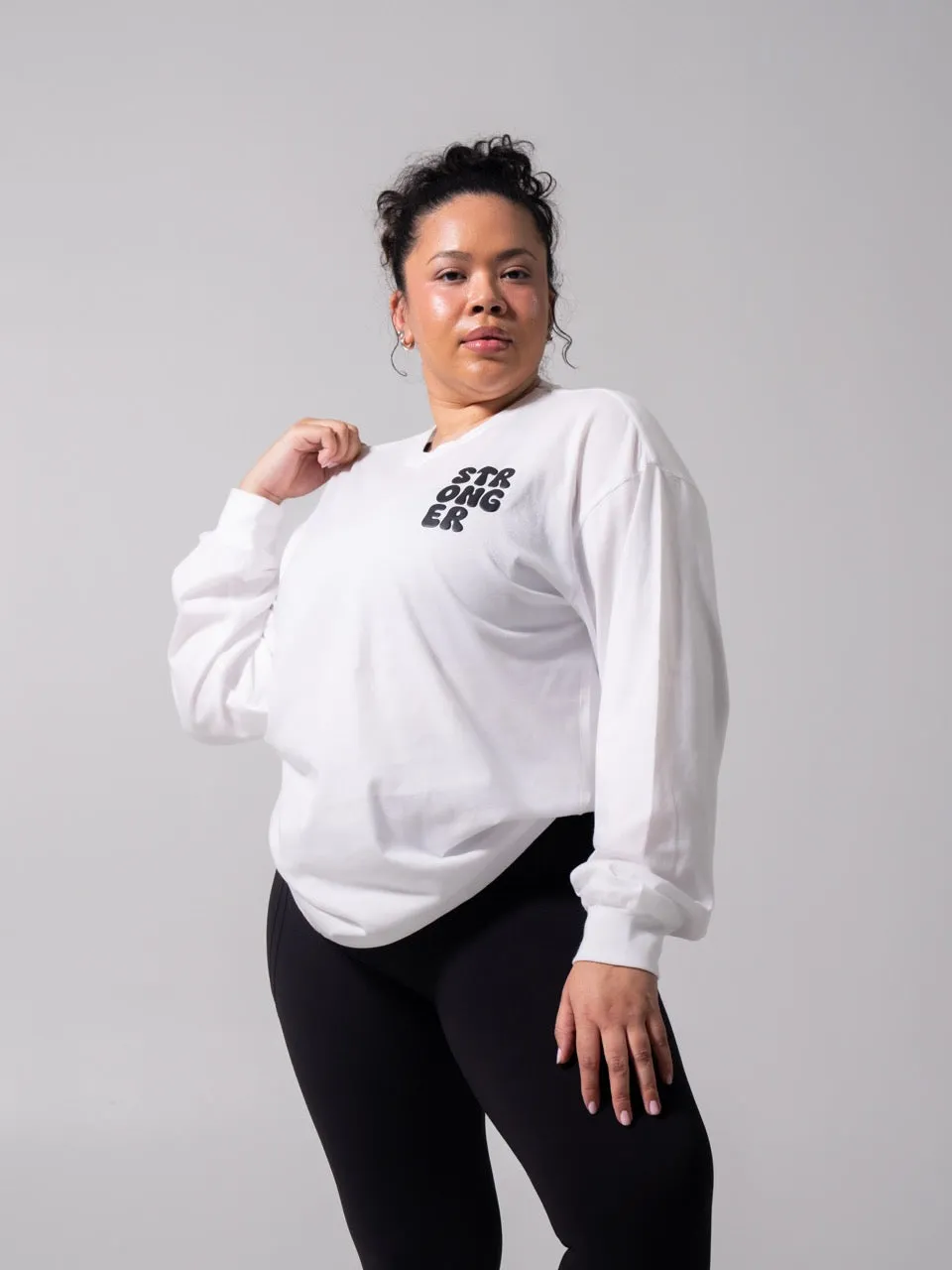 Stronger Long Sleeve Tee - White sold by BuffBunny product image thumbnail 2