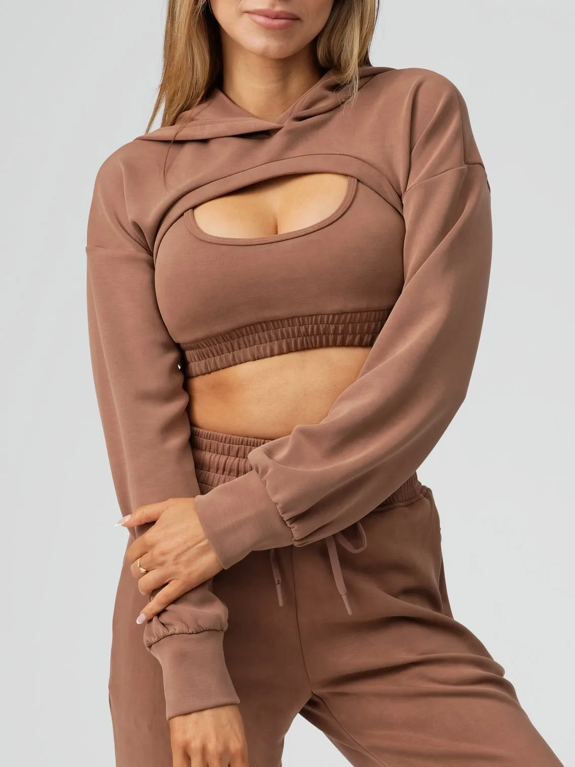 Luxe Bolero Hoodie - Cocoa sold by BuffBunny