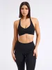 Halter Seamless Sports Bra - Black sold by BuffBunny