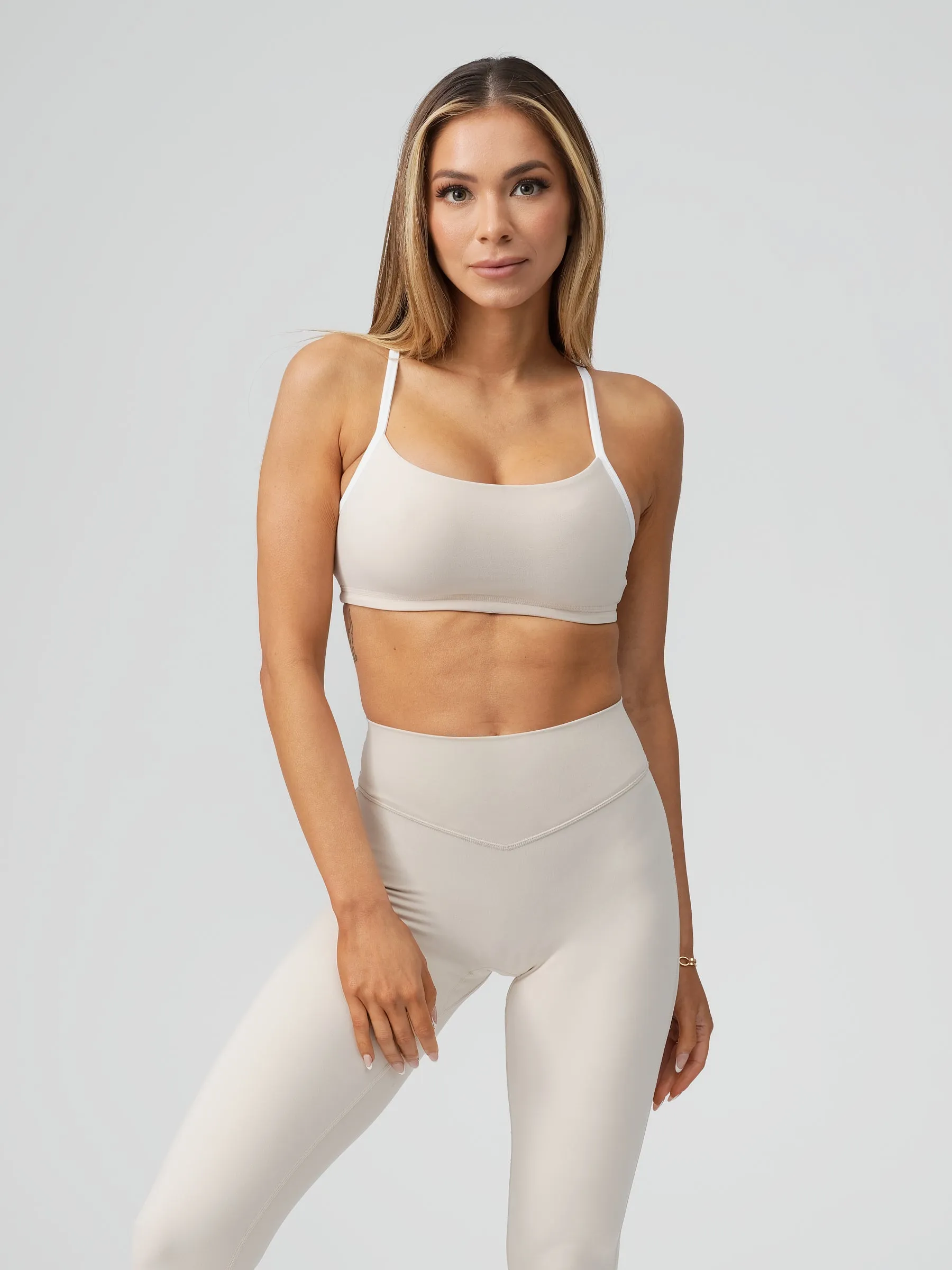 Reversible Sports Bra - White and Stardust sold by BuffBunny