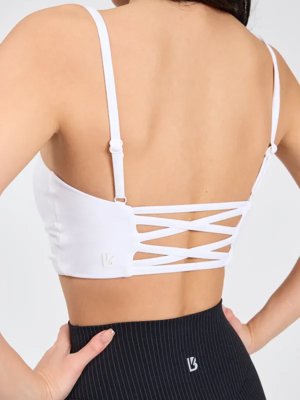 Ivy Wrap Sports Bra - White sold by BuffBunny