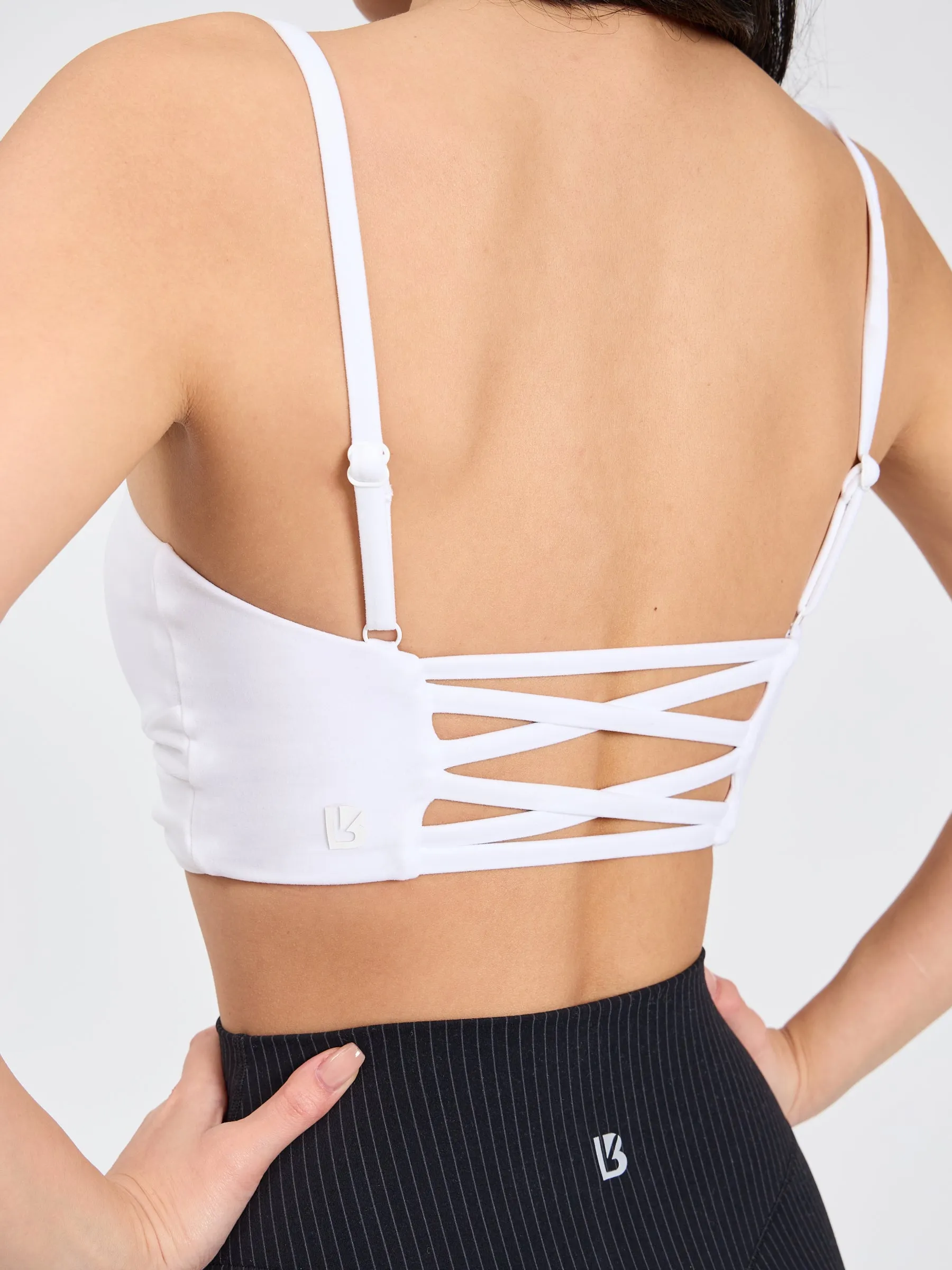 Ivy Wrap Sports Bra - White sold by BuffBunny