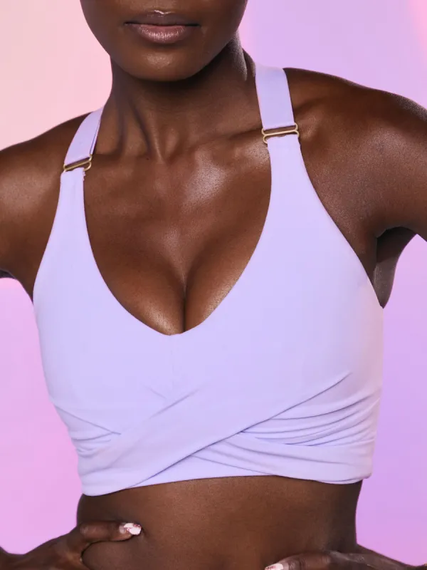 Candy Wrap Sports Bra - Lavender Haze made by BuffBunny
