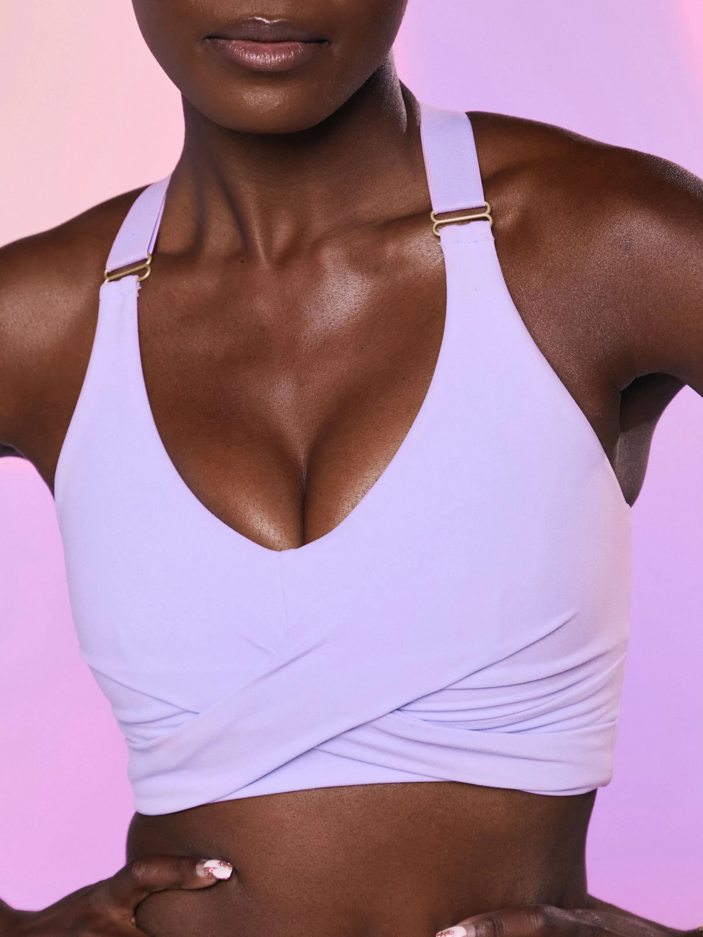 Candy Wrap Sports Bra - Lavender Haze sold by BuffBunny