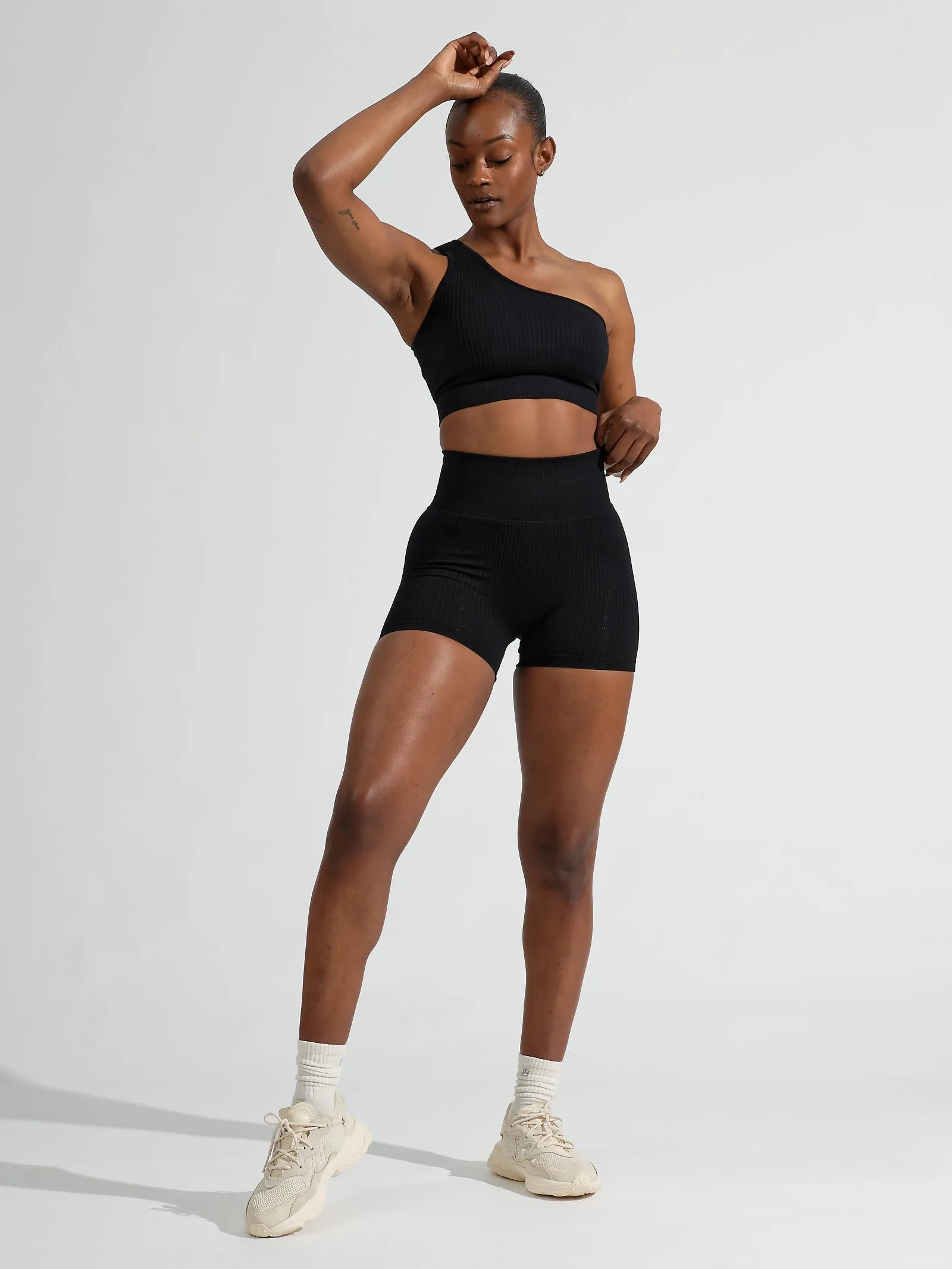 Ribbed Seamless Scrunch Short - Onyx Black sold by BuffBunny product image thumbnail 2