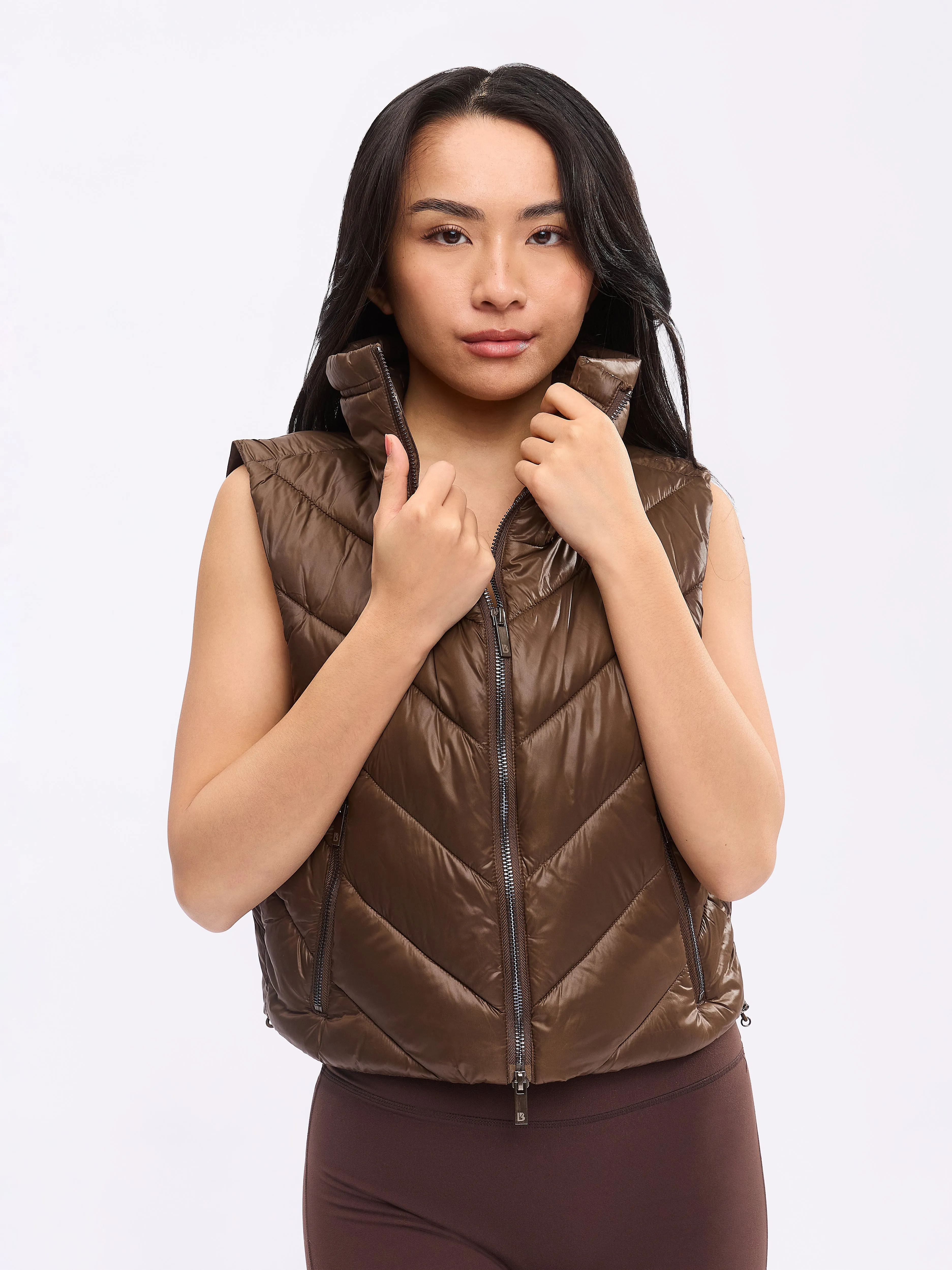 Cinch Waist Puffer Vest - Dark Brown sold by BuffBunny product image thumbnail 4