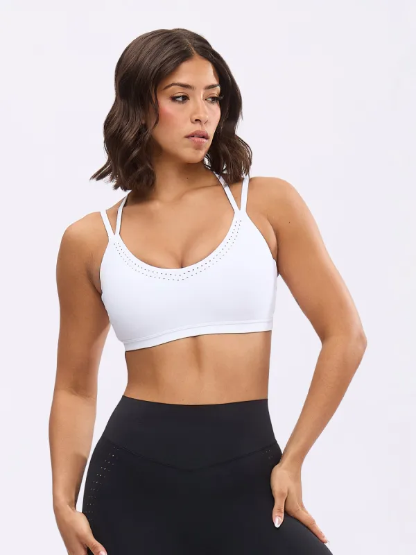 Airbrush Laser Sports Bra - White sold by BuffBunny