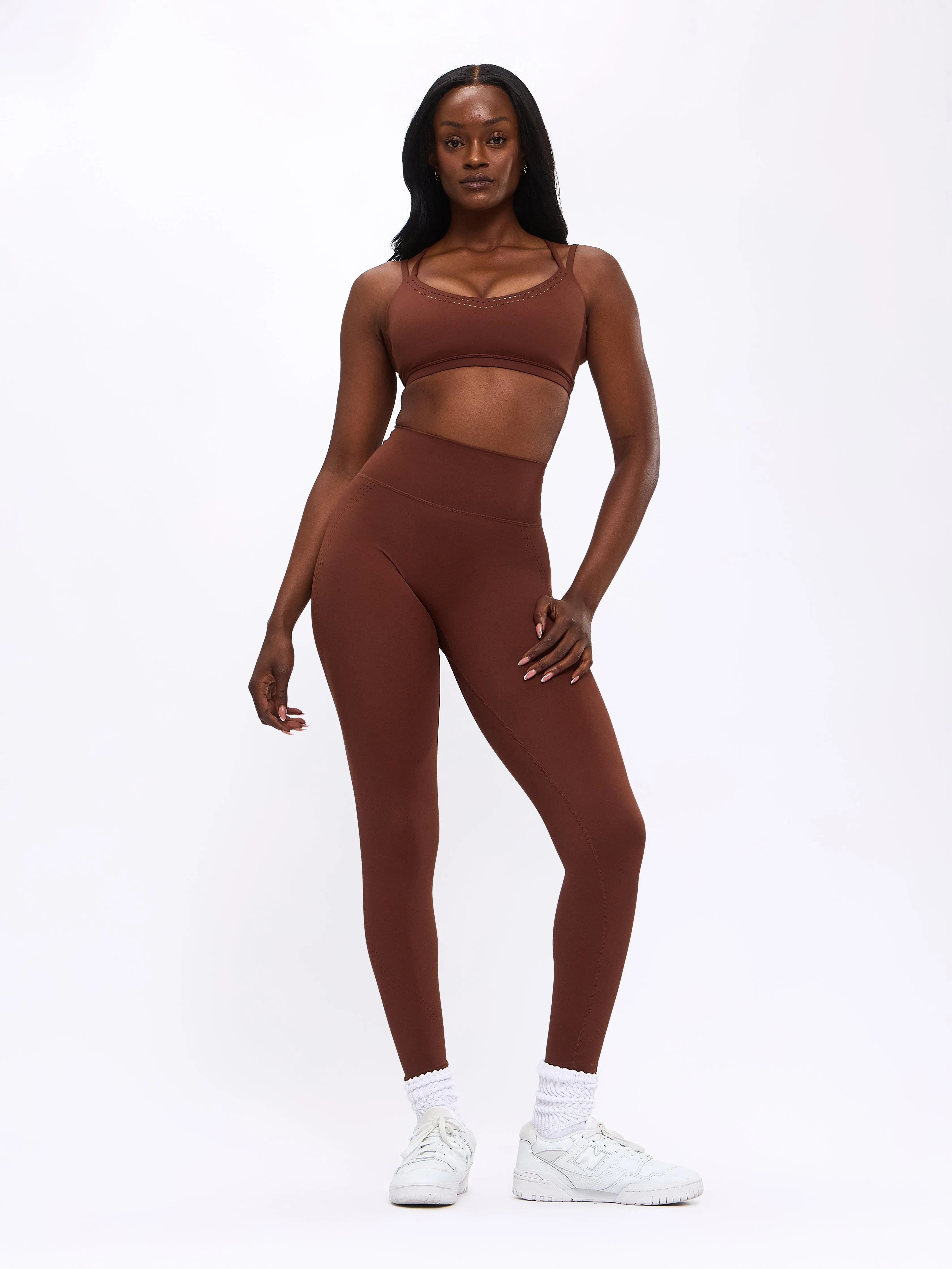 Limitless Laser Cut Sports Bra - Mocha sold by BuffBunny product image thumbnail 2